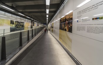 Koekelberg, Brussels Capital Region, Belgium, 09 25 2019 The pedestrian hallway of the metro and