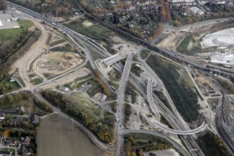 Major construction site on the A40 near Wattenscheid, A40 motorway, North Rhine-Westphalia state