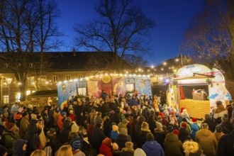 Christmas market on the village green Altkötzschenbroda Radebeul, Saxony, Germany, Europe