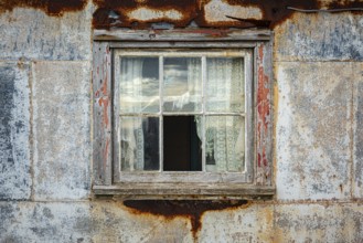 Window of one of the Settlement, Pebble Island, Falkland Islands, Great Britain, South America