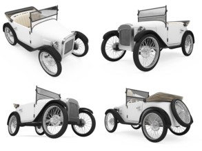 Isolated collection of retro car