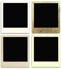 Set Of Four Old Style Vintage Photo Frames Over White Background