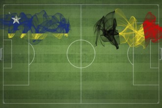 Curacao vs Belgium Soccer Match, national colors, national flags, soccer field, football game,