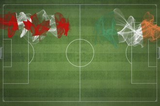 Canada vs Ireland Soccer Match, national colors, national flags, soccer field, football game,