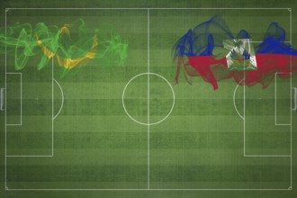 Mauritania vs Haiti Soccer Match, national colors, national flags, soccer field, football game,