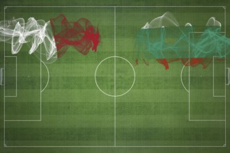Malta vs Bulgaria Soccer Match, national colors, national flags, soccer field, football game,
