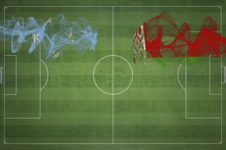 Micronesia vs Belarus Soccer Match, national colors, national flags, soccer field, football game,
