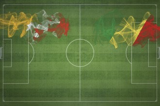 Bhutan vs Congo Soccer Match, national colors, national flags, soccer field, football game,