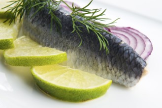 Fillet herring with onion and lemon, lodz, poland
