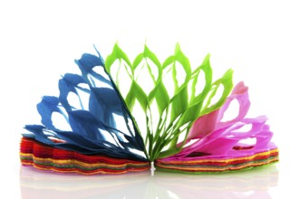 Colorful paper garland open isolated over white