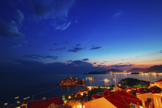 Island of Sveti Stefan in Montenegro. Panoramic shot