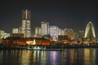 Minato Mirai office entire light up. Shooting Location: Yokohama-city kanagawa prefecture
