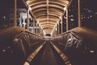 Retro moving sidewalk. Shooting Location: Kobe city, Hyogo Pref