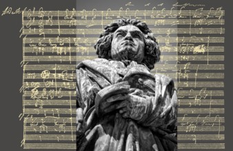 Hand-written musical notation by Ludwig van Beethoven, love song, Zärtliche Liebe, 1795, Beethoven