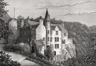 Hawthornden Castle, 1883, Midlothian, Edinburgh, Scotland, United Kingdom, Europe