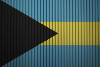 Bahamas flag painted on the cracked grunge concrete wall
