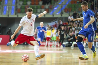 LUBIN, POLAND - MARCH 12, 2025: Futsal match European Championship qualifiers Poland - Moldova 3:0.