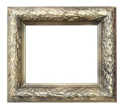 A wooden frame, floral woodcarving, golden paint