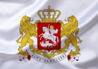 The coat of arms of Georgia, state between Europe and Asia, Studio