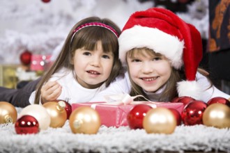 Little girl geting a Christmas gift