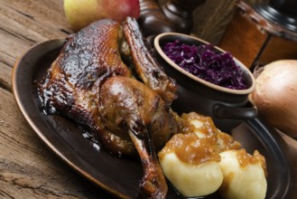 Duck with dumplings and pickled plum