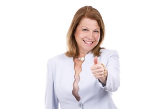 Middle aged caucasian woman wearing business on white background, Toronto, Canada, North America