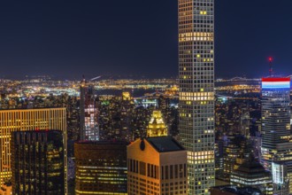 432 Park Avenue and Manhattan night view. Shooting Location: New York, Manhattan