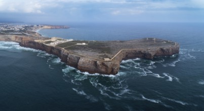 Aerial panorama of the Sagres Fortress on cape in Algarve, Portugal, Europe