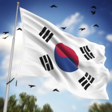 Flag of South Korea, This is a computer generated and 3d rendered image