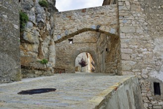 Streets of the small old town Ares. Spain