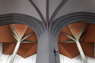 View from the Gothic side aisle into the vaults of the new building, St., Sankt, Saint