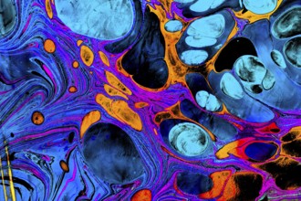 Traditional Ottoman Turkish abstract marbling art patterns as background