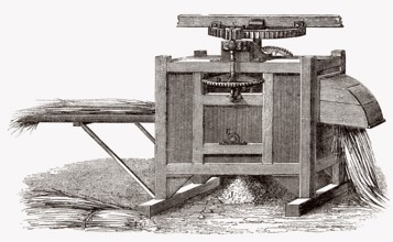 Alte Dreschmaschine, 19. Jahrhundert