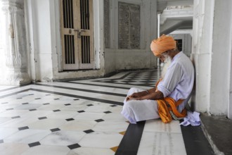 22.07.2011, Amritsar, Punjab, India, Sikh believer at the Golden Temple, the highest sanctuary of