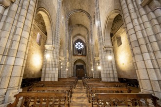 Porto, Portugal, February 8, 2023: Interior of Porto Cathedral Se do Porto, This Cathedral is