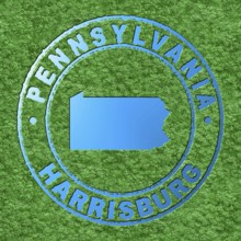 Map of Pennsylvania, Forest with Water Map, CO2 Reduction