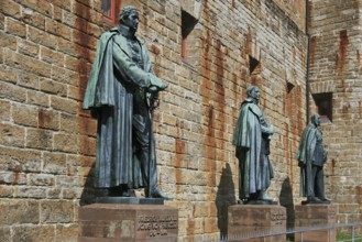 Statues of King William III, King Frederick William IV and Emperor William I of Prussia,