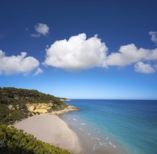 Cala Waikiki beach also Cala Fonda in Tarragona in Marquesa woods of Catalonia Spain