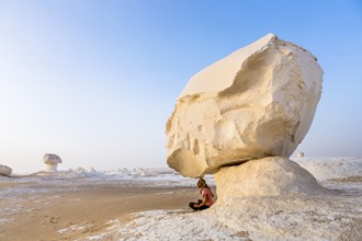 White Desert at Farafra in the Sahara of Egypt. Africa