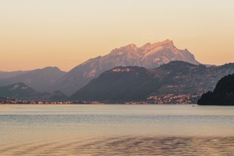 Sunset at Lake Lucerne in Switzerland