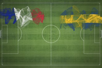 France vs Sweden Soccer Match, national colors, national flags, soccer field, football game,