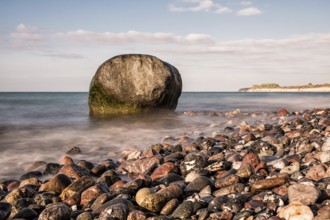 Erratic boulder on the coast of the Baltic Sea near Nienhagen
