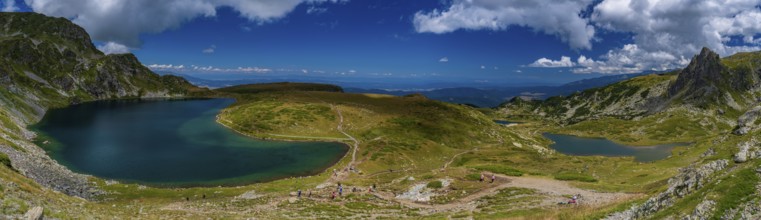 Panorama of the Seven Rila Lakes in the Rila Mountain, Bulgaria, Europe