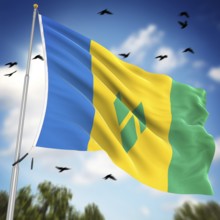 Flag of Saint Vincent and the Grenadines, This is a computer generated and 3d rendered image