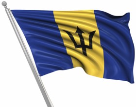 Flag of Barbados, This is a computer generated and 3d rendered picture