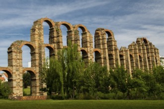 The Acueducto de los Milagros English: Miraculous Aqueduct is the ruins of a Roman aqueduct bridge,