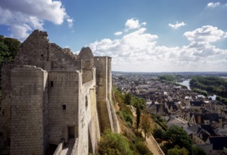 Chinon, castle, view of the town from the castle