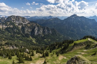 Hiking and climbing on the Tegelberg via the via ferrata at Neuschwanstein Castle in the Ammergau