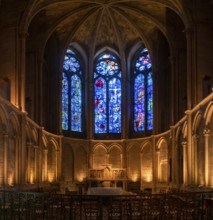 Reims, France- 13 September, 2022: view of the Saint Joseph Chapel inside the historic cathedral of