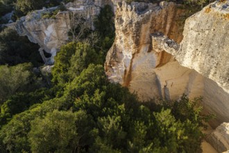 Old sandstone quarry, Sa Mola, Felanitx, Mallorca, Balearic Islands, Spain, Europe